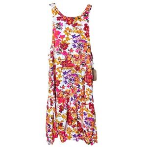 Natural Life Boho Floral Open Back Dress Cottagecore Festival NWT Small Boho